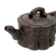 Bamboo Design Purple Clay Teapot