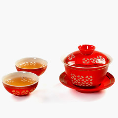 Red Chinese Kung Fu Tea Set