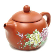 Peony Printed Purple Clay Teapot
