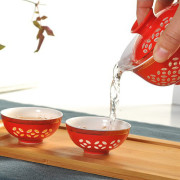 Red Chinese Kung Fu Tea Set